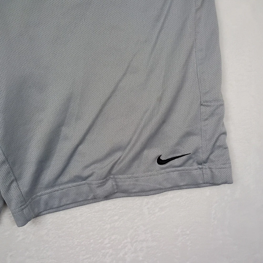 Nike FIT Mesh Athletic Shorts Mens Large‎ Grey Basketball Training Swoosh Logo
